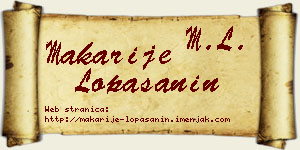 Makarije Lopašanin vizit kartica